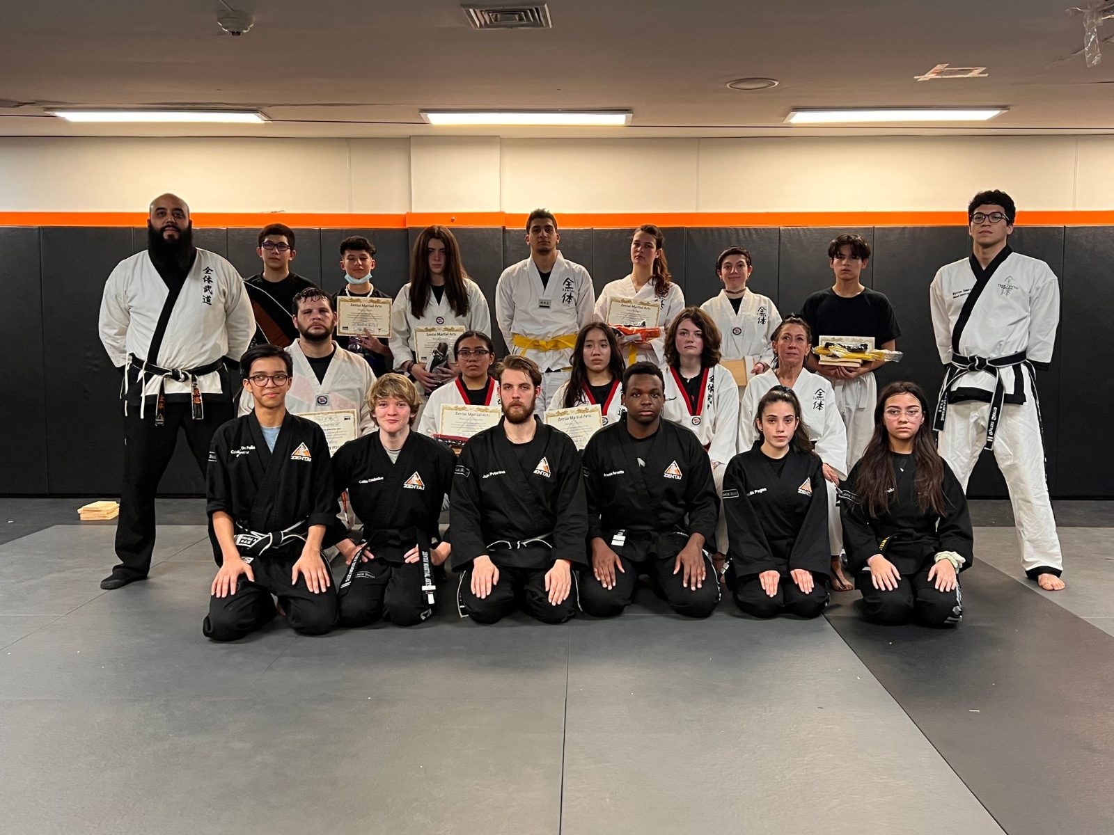 Teen and adult class group photo at ZENTAI Martial Arts in New Jersey