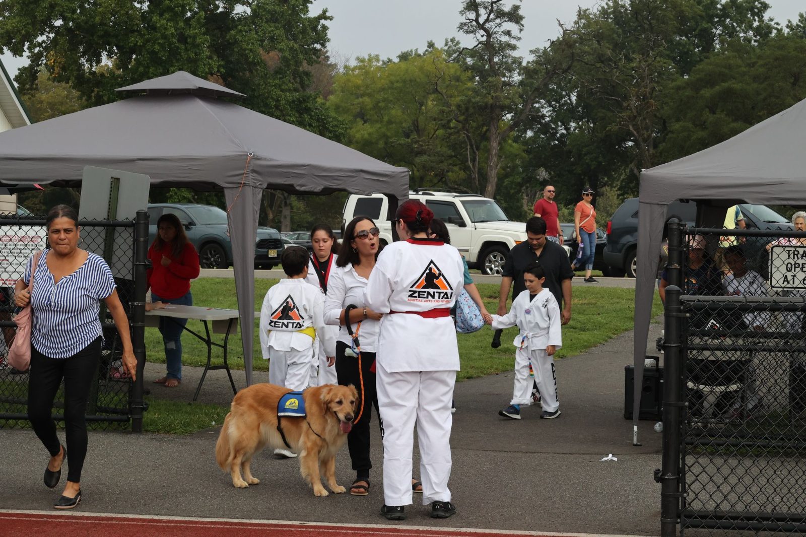 Students and families at a belt promotion in New Jersey