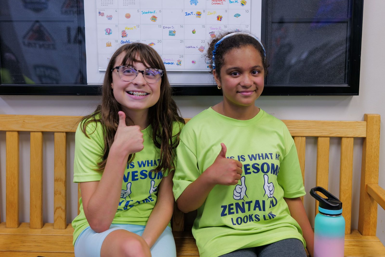 Two girls smiling at camp at ZENTAI summer camp in New Jersey