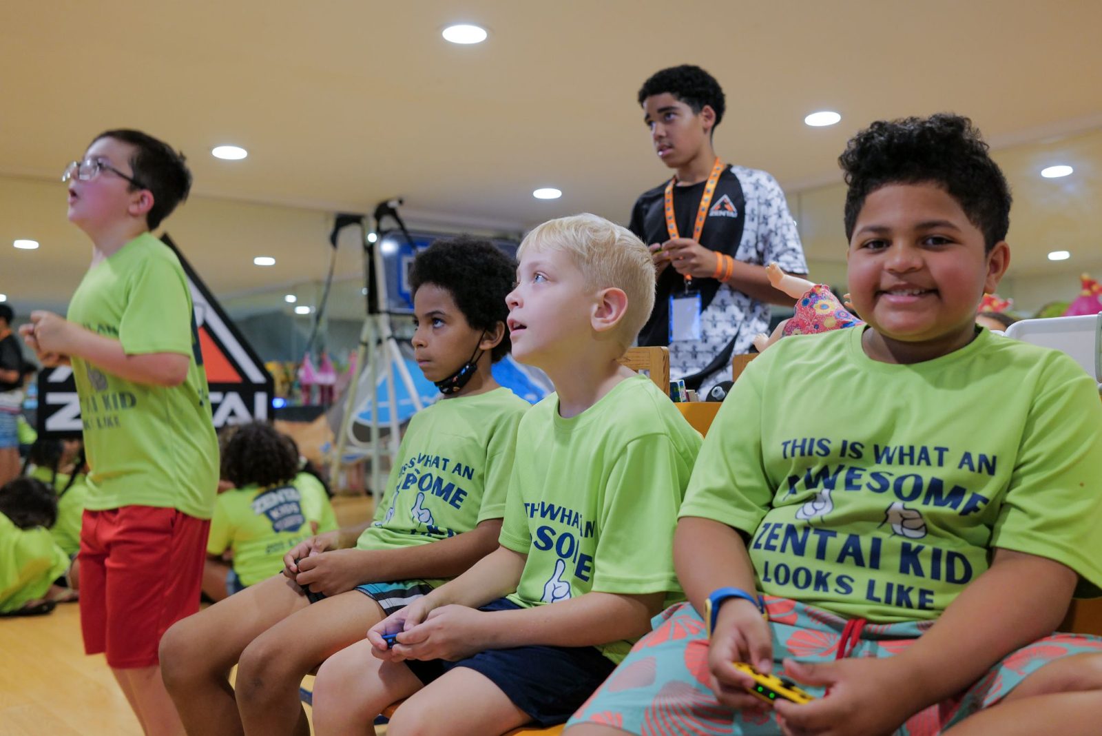 Campers sitting together at ZENTAI summer camp in New Jersey