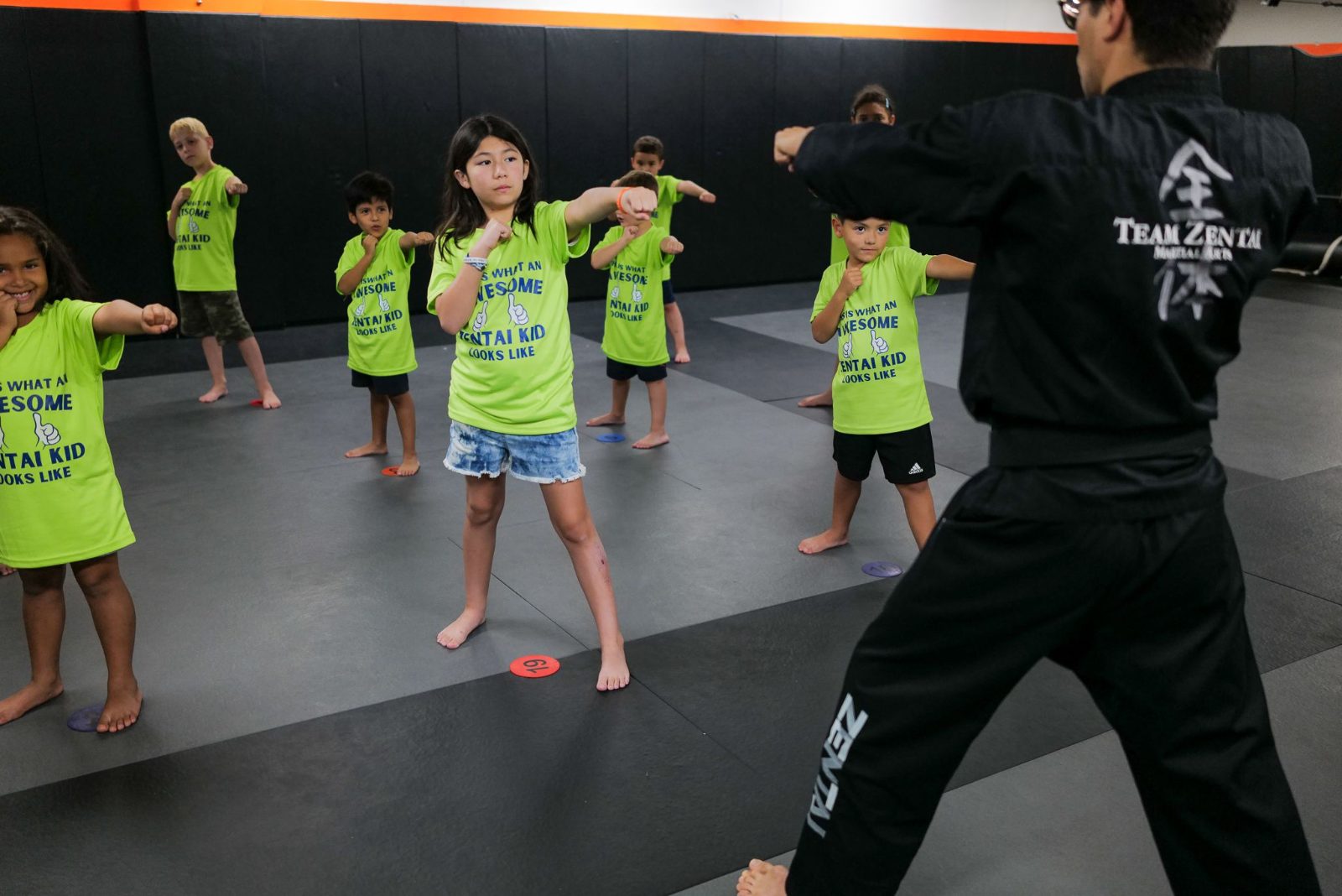 Instructor leading a group of campers at ZENTAI summer camp in New Jersey