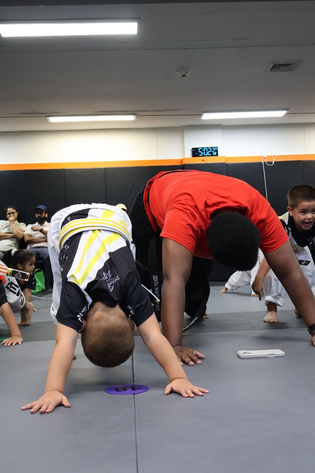 Student practicing a drill with an instructor at ZENTAI Martial Arts in North Arlington, NJ