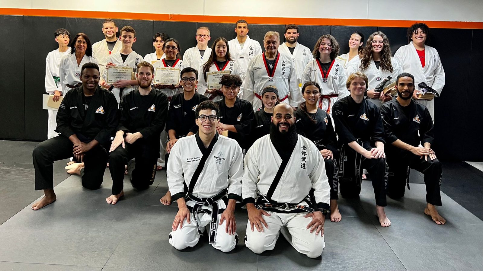 Teen and adult class group photo at ZENTAI Martial Arts in New Jersey